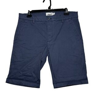 TOPMAN Navy Blue Chino Shorts Flat Front Mens Size‎ 32 MCMLXXVIII